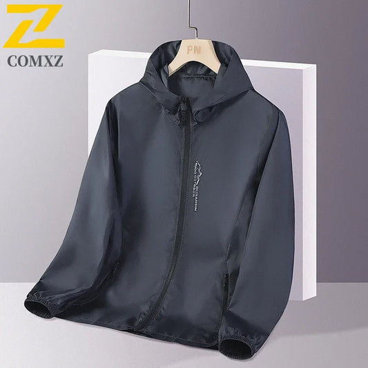 New Summer Sun Protection Clothing – Men's UV Ice Silk Hooded Jacket