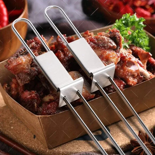 Premium Stainless Steel BBQ Skewers – Perfect for Outdoor Cooking Enthusiasts