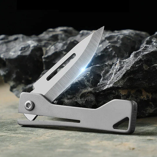 EDC Titanium Folding Knife – Mini Keychain Pocket Knife for Everyday Use