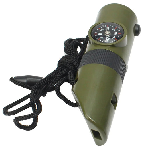 Jungle Survival Multi-Tool – Whistle, Compass, Mirror & More for Adventurers