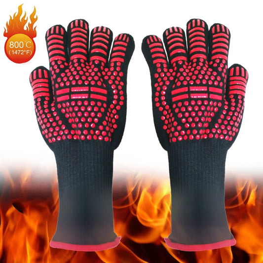 One Piece BBQ Gloves – High-Temperature Resistance Oven Mitts